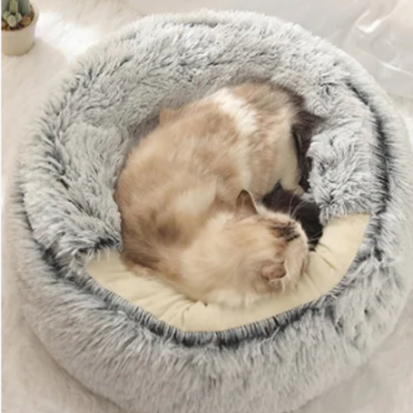 CAT BEDS SIMBA GREY LONG PLUSH
